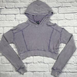 J1582 Wild Fable Purple Crop Top Waffle Knit Size Small